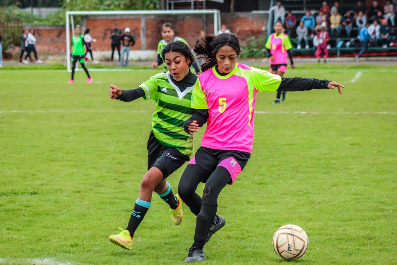 Persona jugando fútbol en el pasto Descripción generada automáticamente