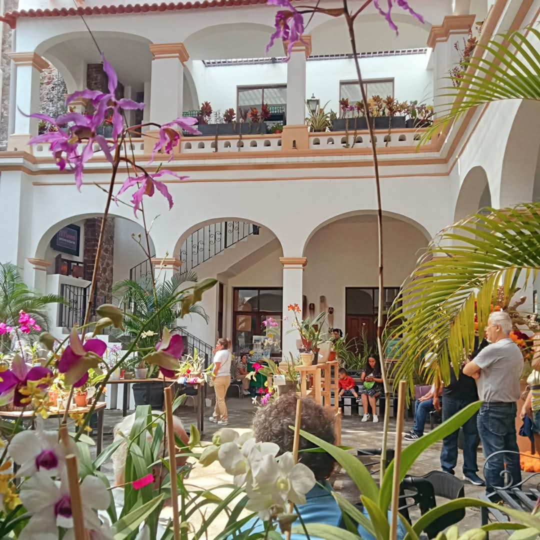 Un grupo de personas alrededor de una mesa con un florero con flores Descripción generada automáticamente con confianza baja