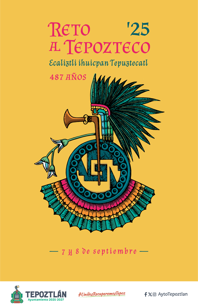 Puede ser un dibujo de ‎opuntia y ‎texto que dice "‎RETO '25 AL TEPOZTECO Ecaliztli ihuicpan Tepuztecatl 487 AÑOS 你 මකු иeb MIIT שיוש ا MI -7180 -Zysdeseptiembre- septiembre ZS PaTE TEPOZTLÁN Ayuntamlento2025-2027 Ayuntamiento 2025-2027 #UnidosRecuperemasTepoz fxo AytoTepoztlan‎"‎‎